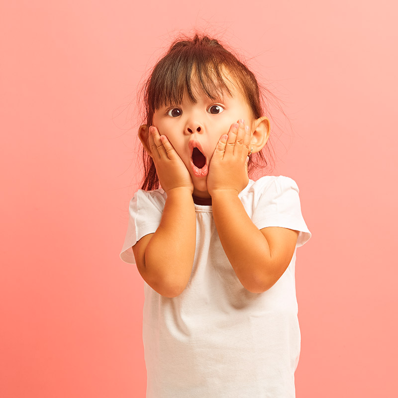 Japanese girl surprised face